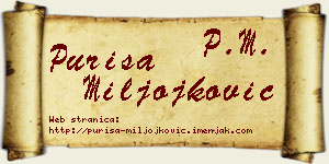 Puriša Miljojković vizit kartica